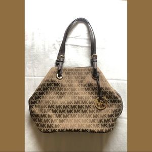 TAN AND BROWN MICHEAL KORS PURSE
